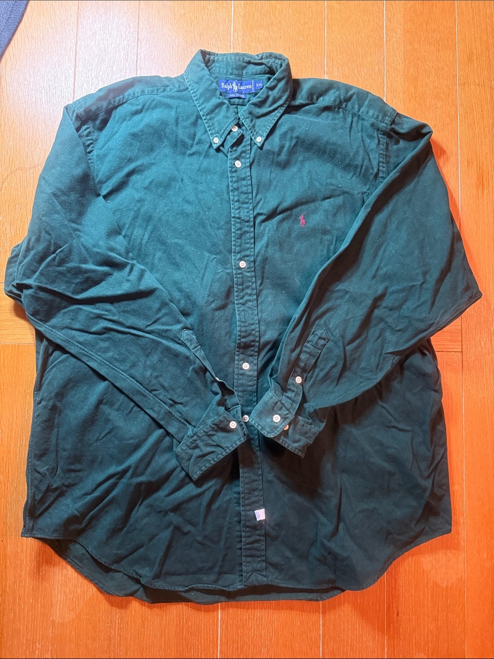 Men’s Vintage Ralph Lauren Forest Green Button-Down Shirt XXL